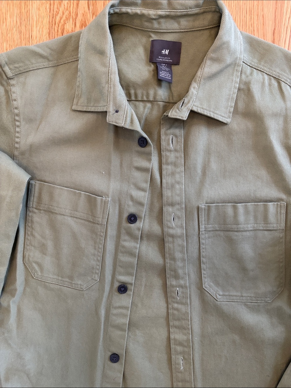 H&M Olive Utility Button-Up Jacket - Picture 2 of 3